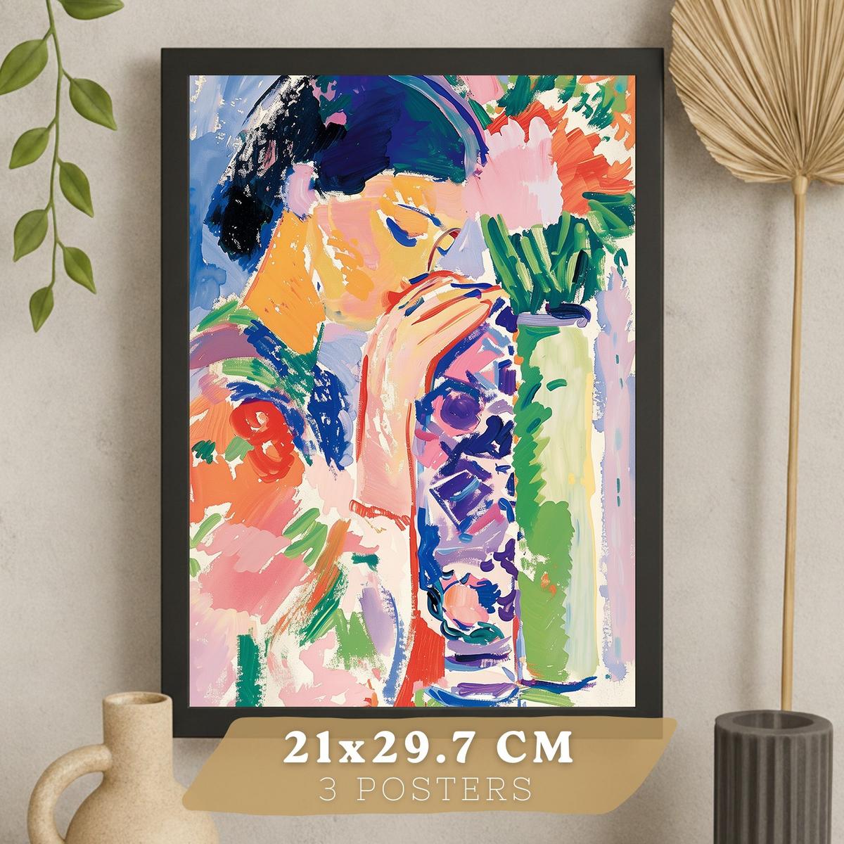 POSTER 3er Bilder-Set Wandbilder Maritim Blau modern Wohnzimmer Deko, Schlafzimmer, Küche, Badezimmer Schwarzer Rahmen A4 - Schwarz, Papier (29.7/1/21cm) - Nacnic