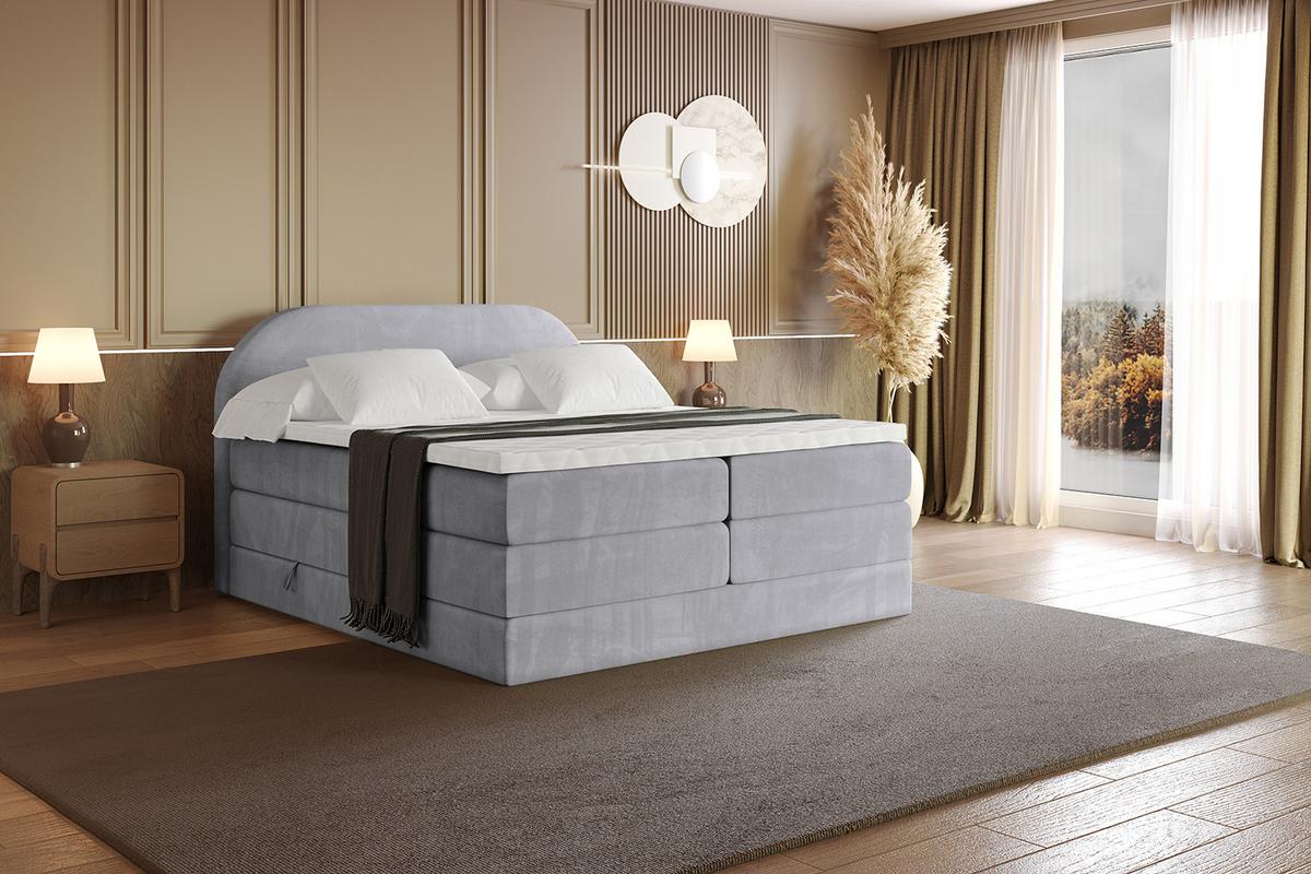 BOXSPRINGBETT mit Matratze und Lattenrost - NOX KING-120x200 - Grau Monolith - Grau, Holzwerkstoff (120/200cm) - ALTDECOR