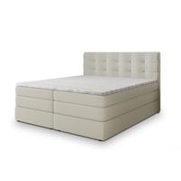 BOXSPRINGBETT AREZI 200x200 cm mit Matratze und Topper, H2+H3 - Creme - Creme, Holz (200/200cm) - MASSENO