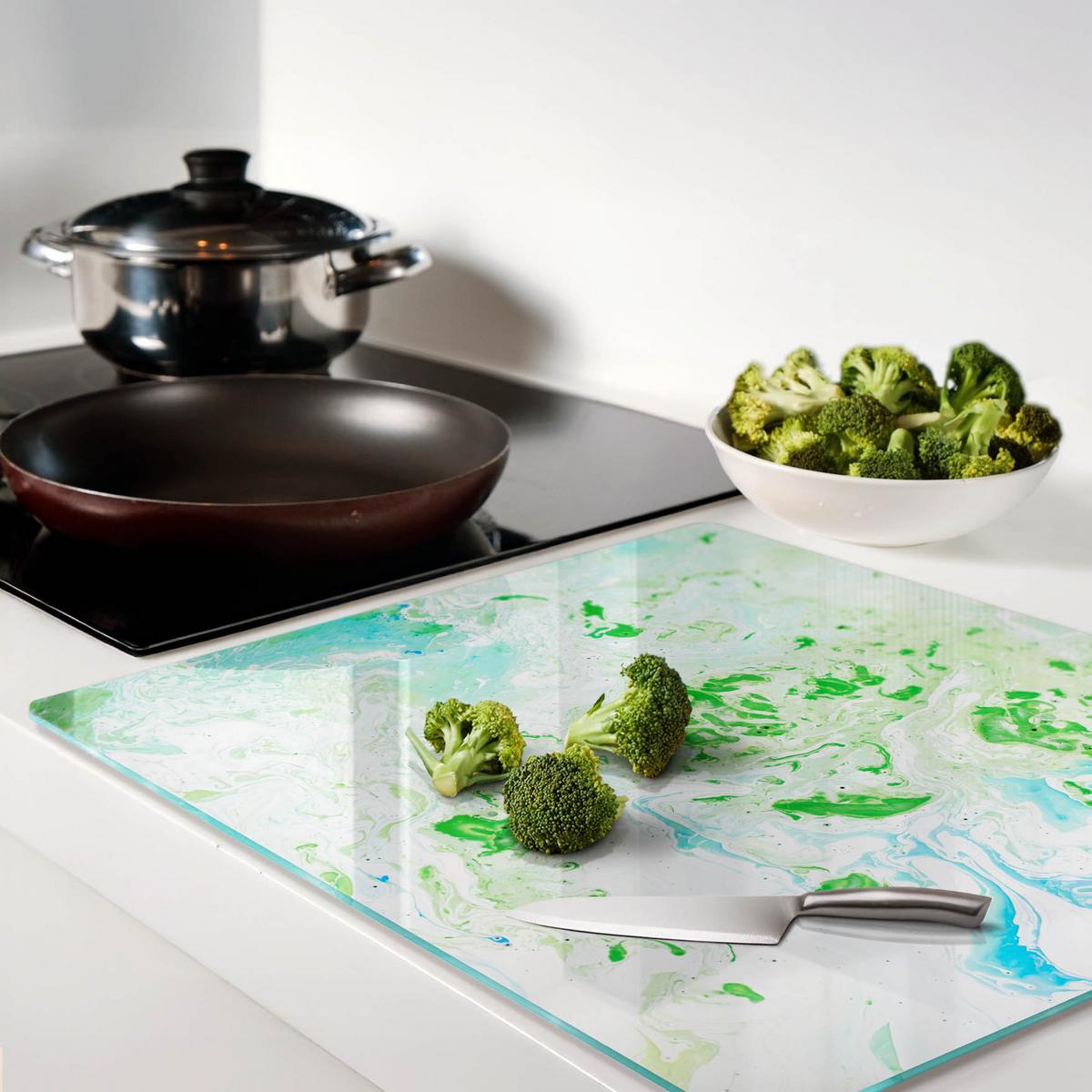 GLASPLATTE 60x52 cm Abstrakt - Multicolor, Glas (60/0.4/52cm) - TULUP