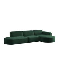 ECKSOFA Palma In Noel - Grün, Holzwerkstoff/Textil (296/165cm) - Fun Möbel