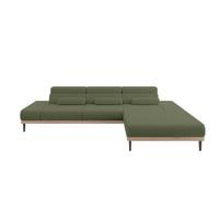 ELEKTRISCHES ECKSOFA Rechts MONA 316x205x85 Grün Bouclé - Olivgrün/Grün, Holzwerkstoff/Textil (316/205cm) - ALTDECOR