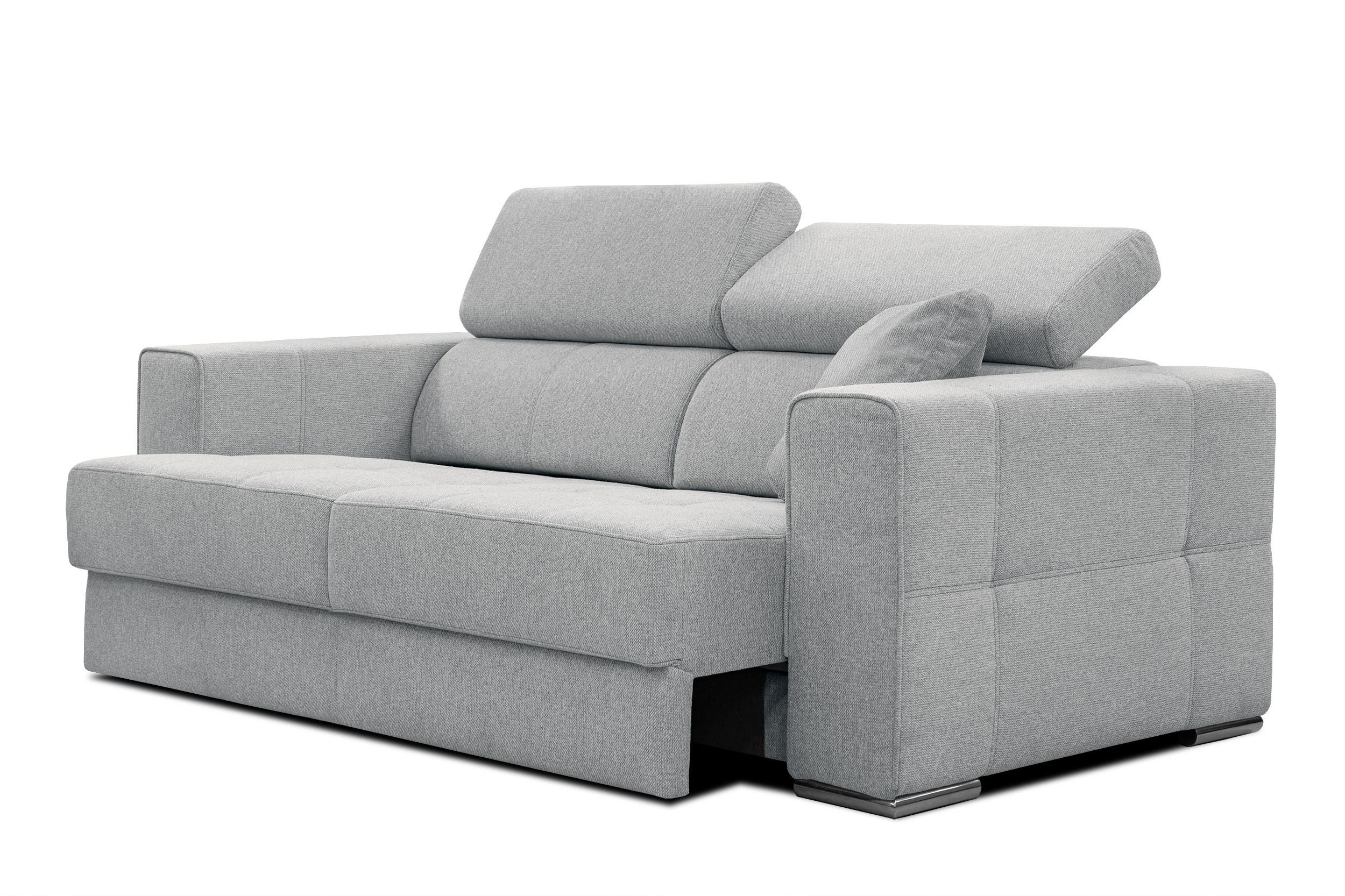 SOFA QUARTZ 3-Sitzer mit Ausziehsitz, silberfarben - Silberfarben, Holzwerkstoff/Textil (202/80/102cm) - Wozimo