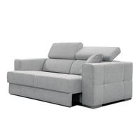 SOFA QUARTZ 3-Sitzer mit Ausziehsitz, silberfarben - Silberfarben, Holzwerkstoff/Textil (202/80/102cm) - Wozimo