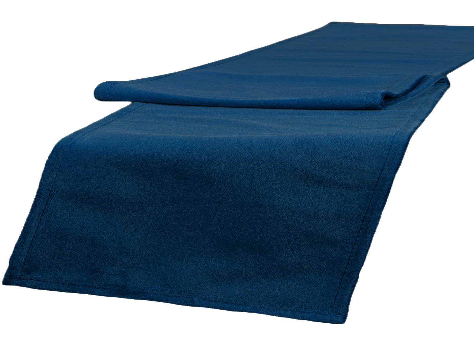 XL-TISCHLÄUFER Samt&Sonders admiral-blau 220/40 cm - Blau/Dunkelblau, Textil (40/220cm) - beties Heimtextil