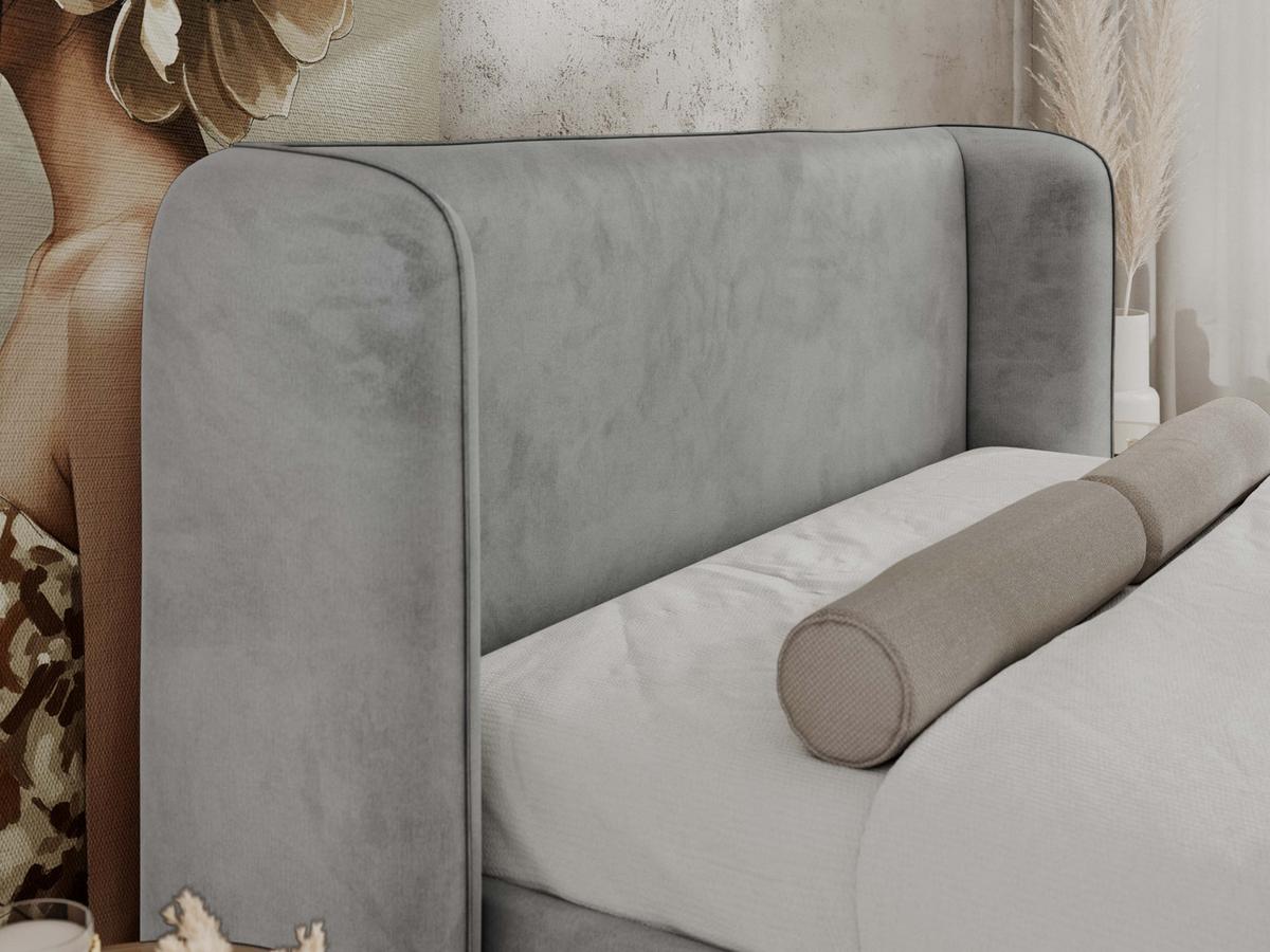 POLSTERBETT EMORA CLASSIC DUO 180/200 - Hellgrau Velvet - Multipocket-Matratze - Hellgrau, Textil (180/200cm) - MKS