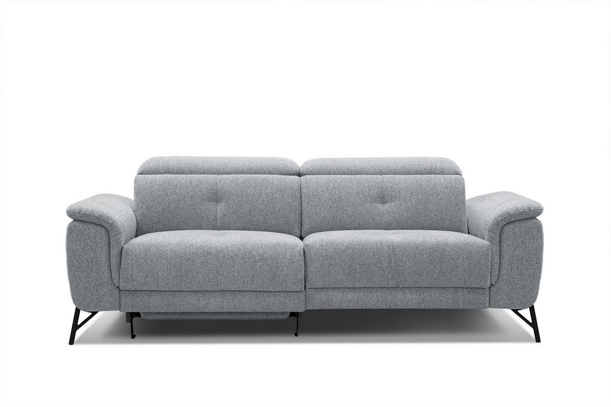 SOFA AVENA 3-Sitzer mit 1 Relaxfunktion, silberfarben - Silberfarben, Holzwerkstoff/Textil (204/80/108cm) - Wozimo