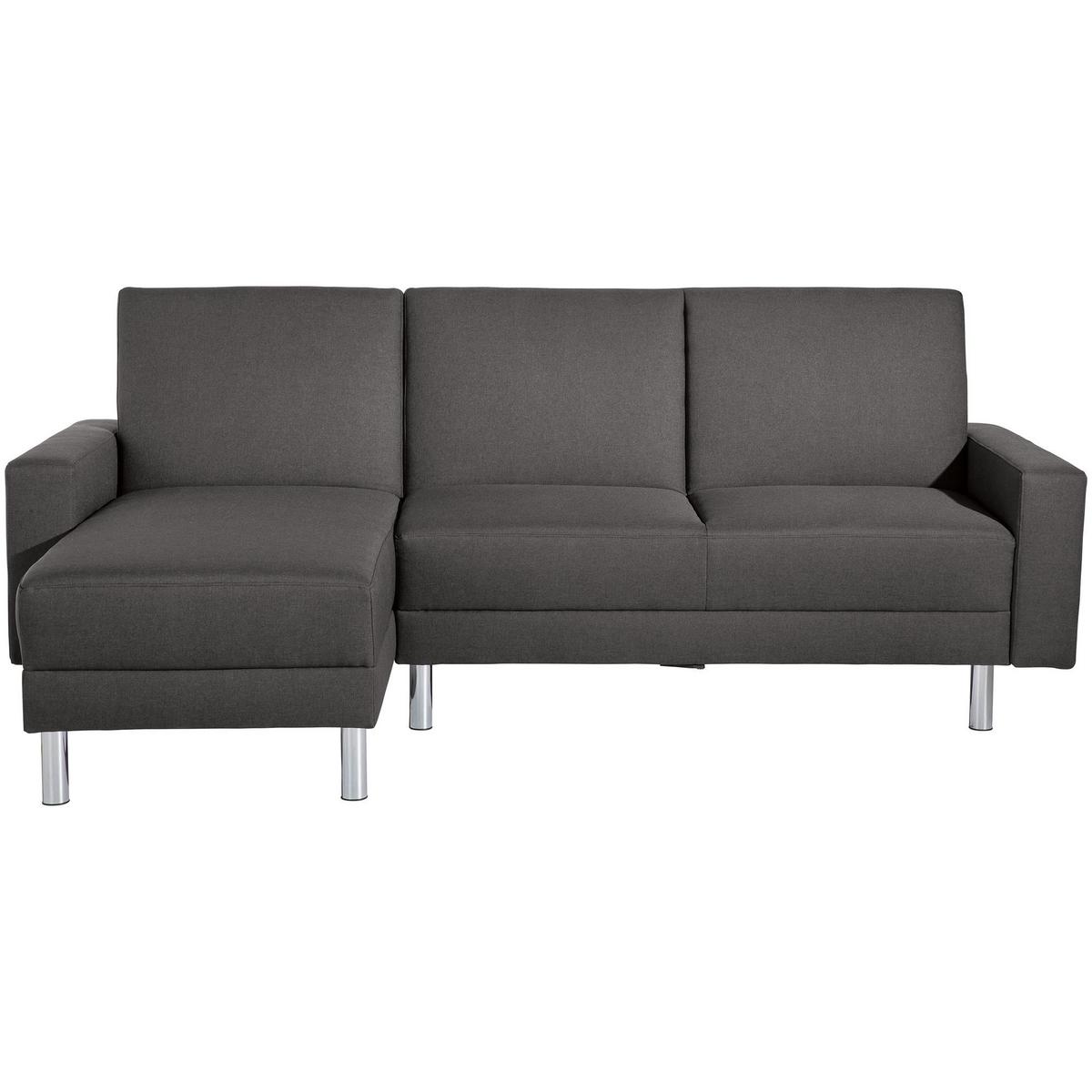 FUNKTIONSSOFA mit Hocker Katryna Flachgewebe anthrazit - Anthrazit, Kunststoff (144/92/230cm) - 58aufmkessel