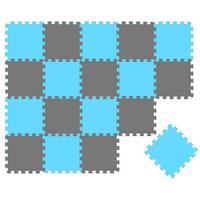 SPIELMATTE ab Null - 180/90/1 cm Puzzlematte Grau - Grau/Hellblau, Kunststoff (30/30cm) - Littletom