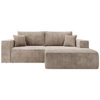ECKSOFA Farese Mini mit Cordbezug Beige, rechts - Beige/Schwarz, Textil (167/240cm) - Selsey