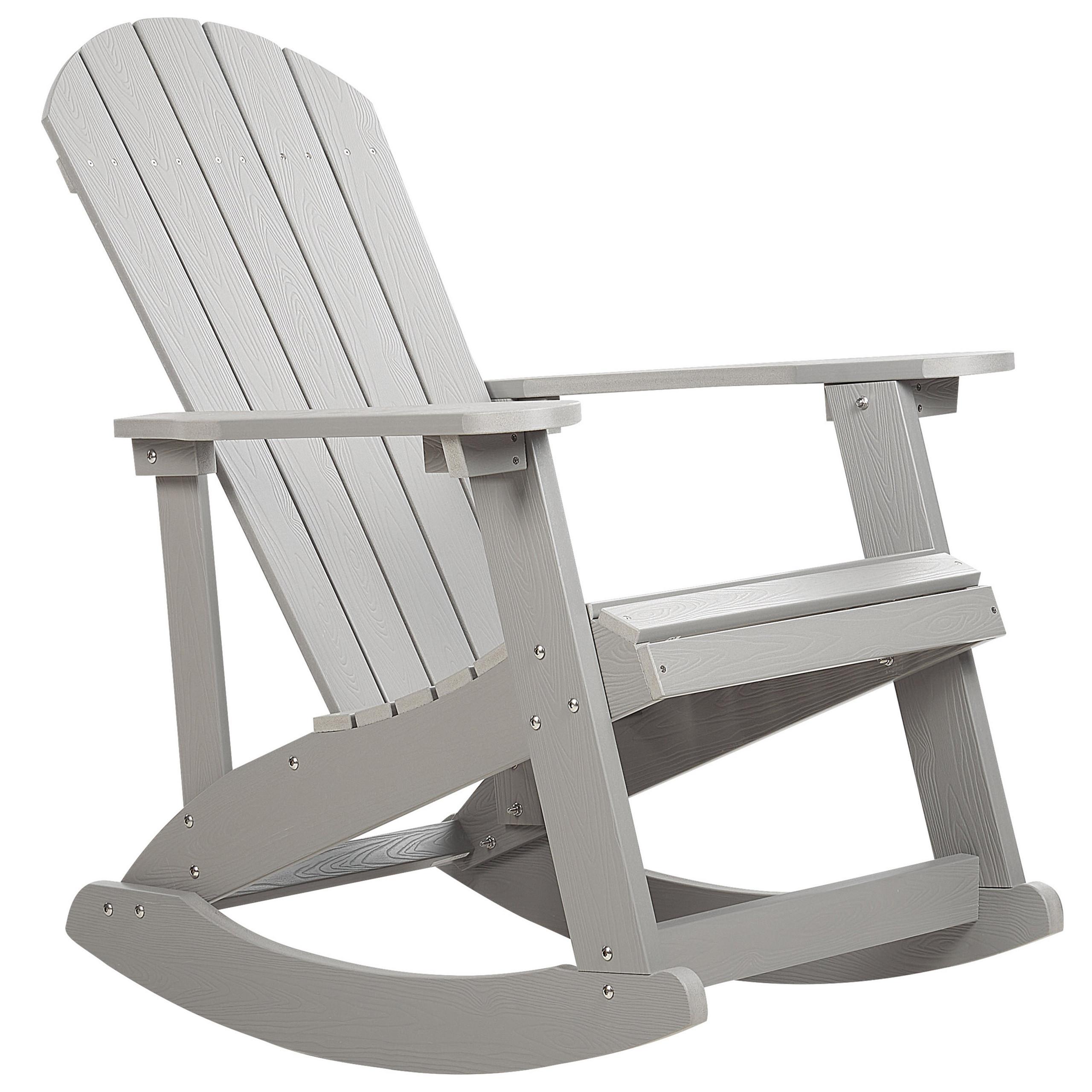 GARTEN-SCHAUKELSTUHL Kunstholz hellgrau Adirondack - Hellgrau, Kunststoff (76/100/94cm) - Beliani