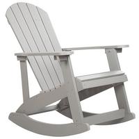 GARTEN-SCHAUKELSTUHL Kunstholz hellgrau Adirondack - Hellgrau, Kunststoff (76/100/94cm) - Beliani