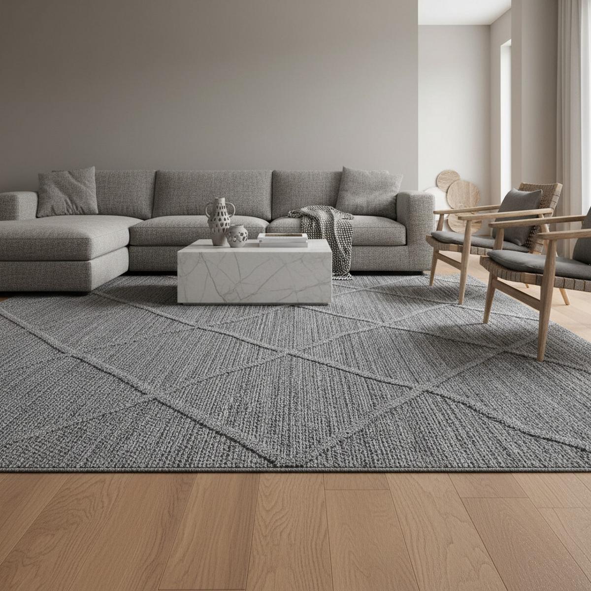 TEPPICH Outdoor IMST in Grau, im Boho-Stil, 120 x 170 cm - Grau, Textil (120/170cm) - KADIMA DESIGN