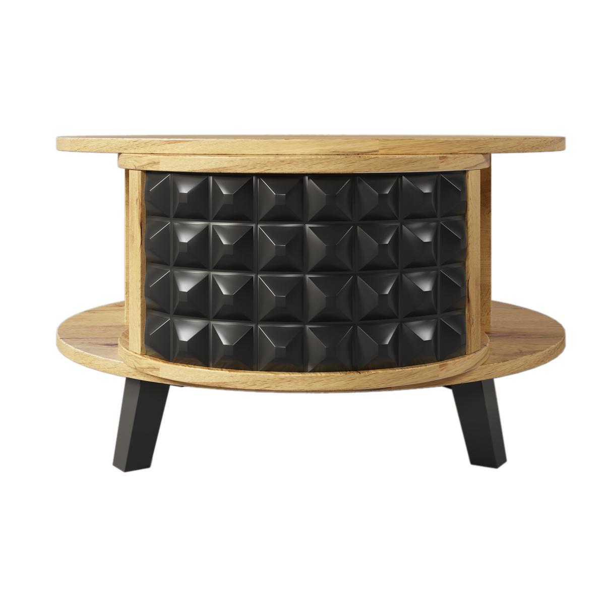 COUCHTISCH Holz und Schwarz 85,2/80/45,2 cm - Braun, Holzwerkstoff (85.2/80/45.2cm) - Urban Meuble