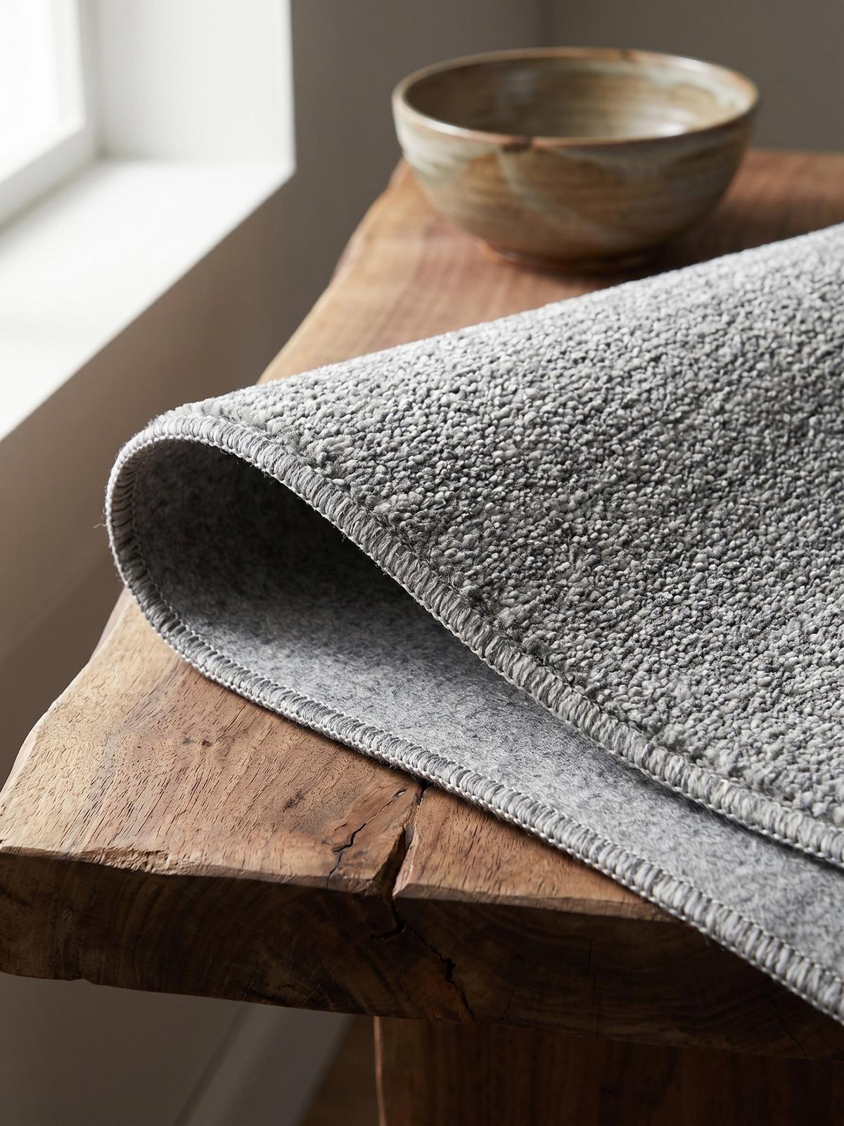 KURZFLORTEPPICH AMMER, einfarbig, Hellgrau, Ø 120 cm - Grau, Textil (120/120cm) - KADIMA DESIGN