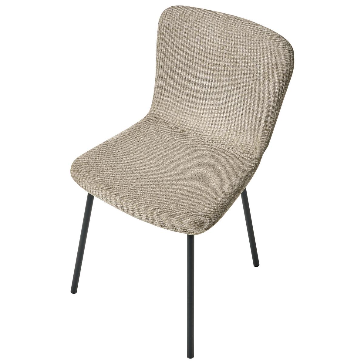 ESSZIMMERSTUHL 4er-Set Beige Caldwell - Beige/Schwarz, Textil (45/80/46cm) - Beliani