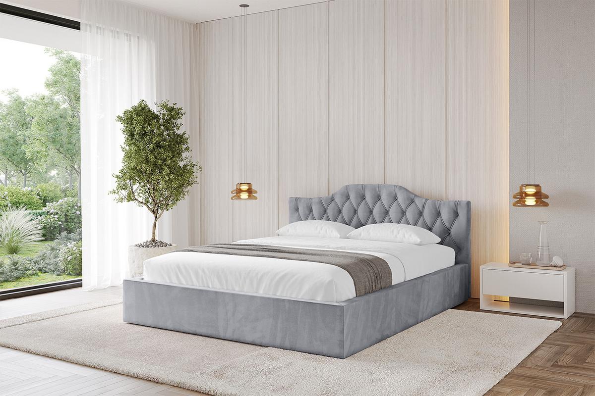 POLSTERBETT mit Bettkasten und Lattenrost, Bett mit Matratze H3/H4 - FALIO-V1 120x200 Hellgrau - Hellgrau, Holzwerkstoff/Textil (120/200cm) - ALTDECOR