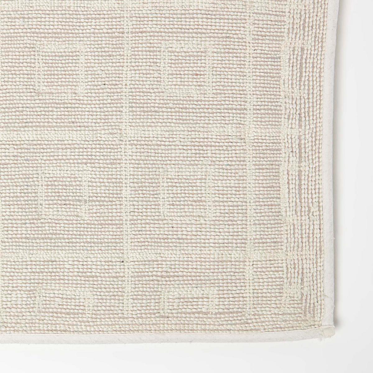 BADEMATTE 50/80 cm geometrisch - Creme, Textil (50/80cm) - Homescapes