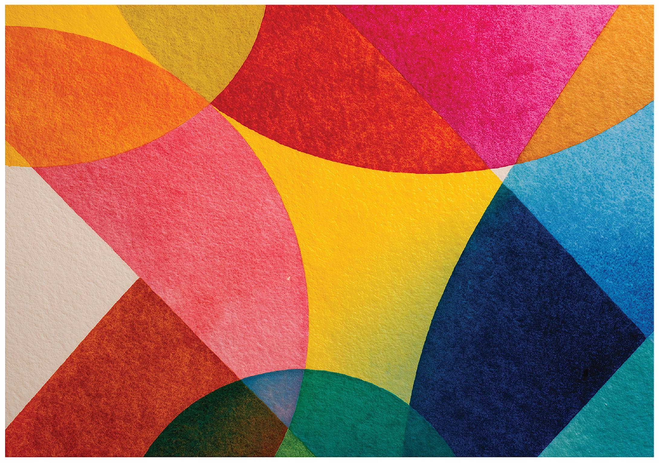 FOTOTAPETE Art Deco Geometrisch Bunt 250x175 cm - Multicolor, Papier (250/175cm) - Wallarena
