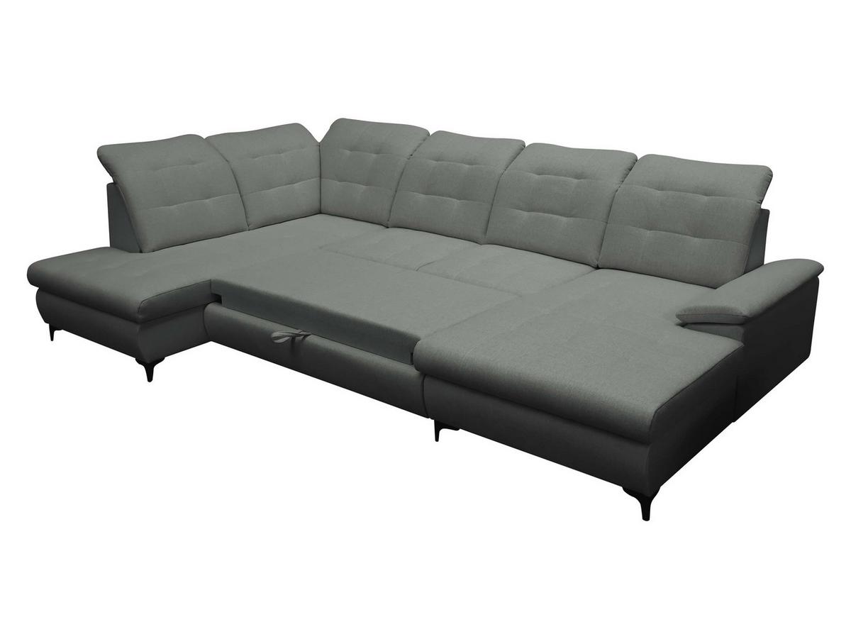 WOHNLANDSCHAFT Enzo, Seite: Links - Beige/Schwarz, Holz/Textil (330/105/212cm) - MIRJAN24