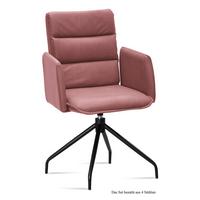 ARMLEHNSTUHL drehbar (4er-Set) Donica 52x92x60 Schwarz/Rosewood - Dunkelrosa/Schwarz, Kunststoff (60/92/52cm) - 58aufmkessel