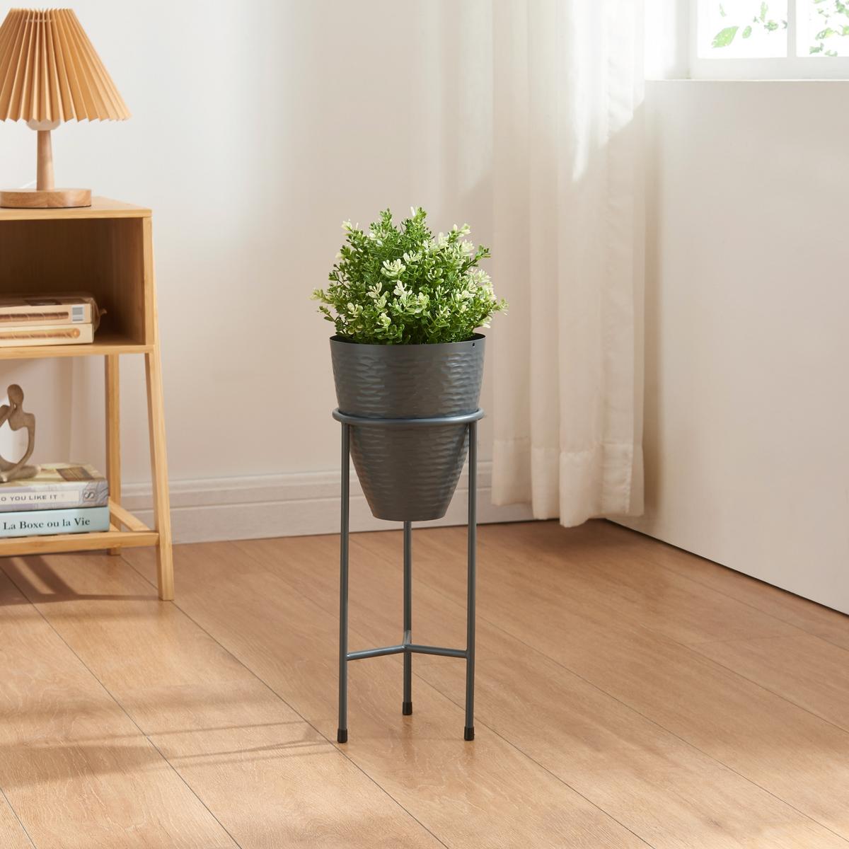 BLUMENSTÄNDER Asten - Schwarz, Metall (16/16/40.5cm) - [en.casa]