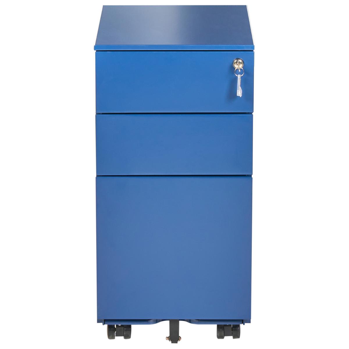 BÜROSCHRANK Metall Blau Bolsena - Blau, Metall (30/60/45cm) - Beliani