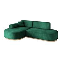 ECKSOFA Ottomane Links MARI-L1-v1 - 243x171x83 cm Grün Velours - Grün, Holzwerkstoff/Textil (243/171cm) - ALTDECOR