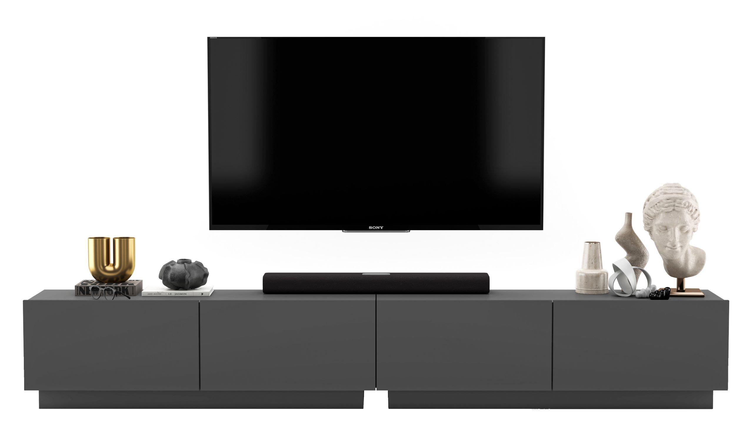 TV-LOWBOARD 2-er Set Enjoy Grau Matt Loft 120 cm - Grau, Holzwerkstoff (240/37/35cm) - Meble Lindner
