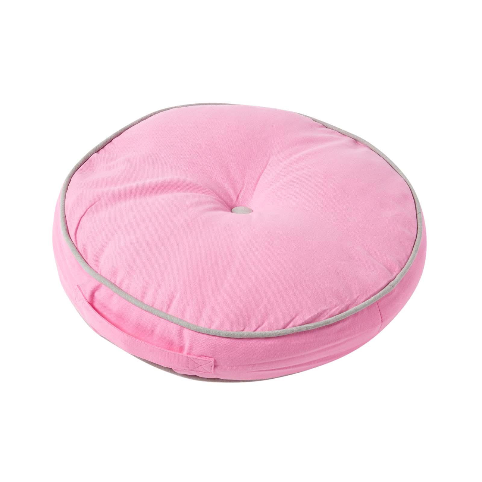 BODENKISSEN rund, rosa-grau, Ø 43/7 cm - Rosa, Textil (43/43/7cm) - Homescapes