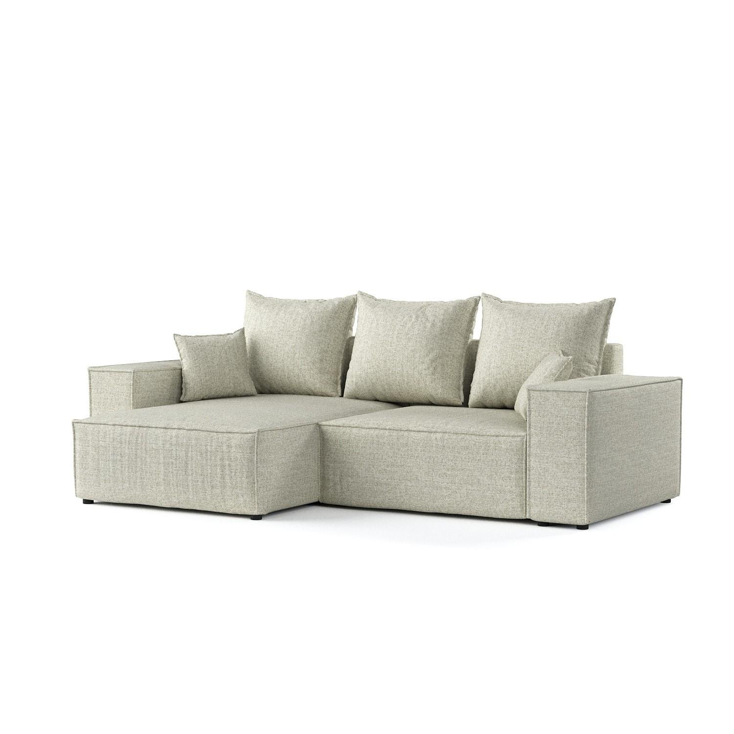 ECKSOFA SENSO mit Schlaffunktion Beige im City Stoff - Beige/Schwarz, Holz/Holzwerkstoff (255/148cm) - AltaBeds