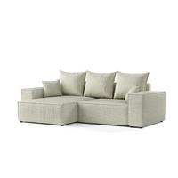 ECKSOFA SENSO mit Schlaffunktion Beige im City Stoff - Beige/Schwarz, Holz/Holzwerkstoff (255/148cm) - AltaBeds