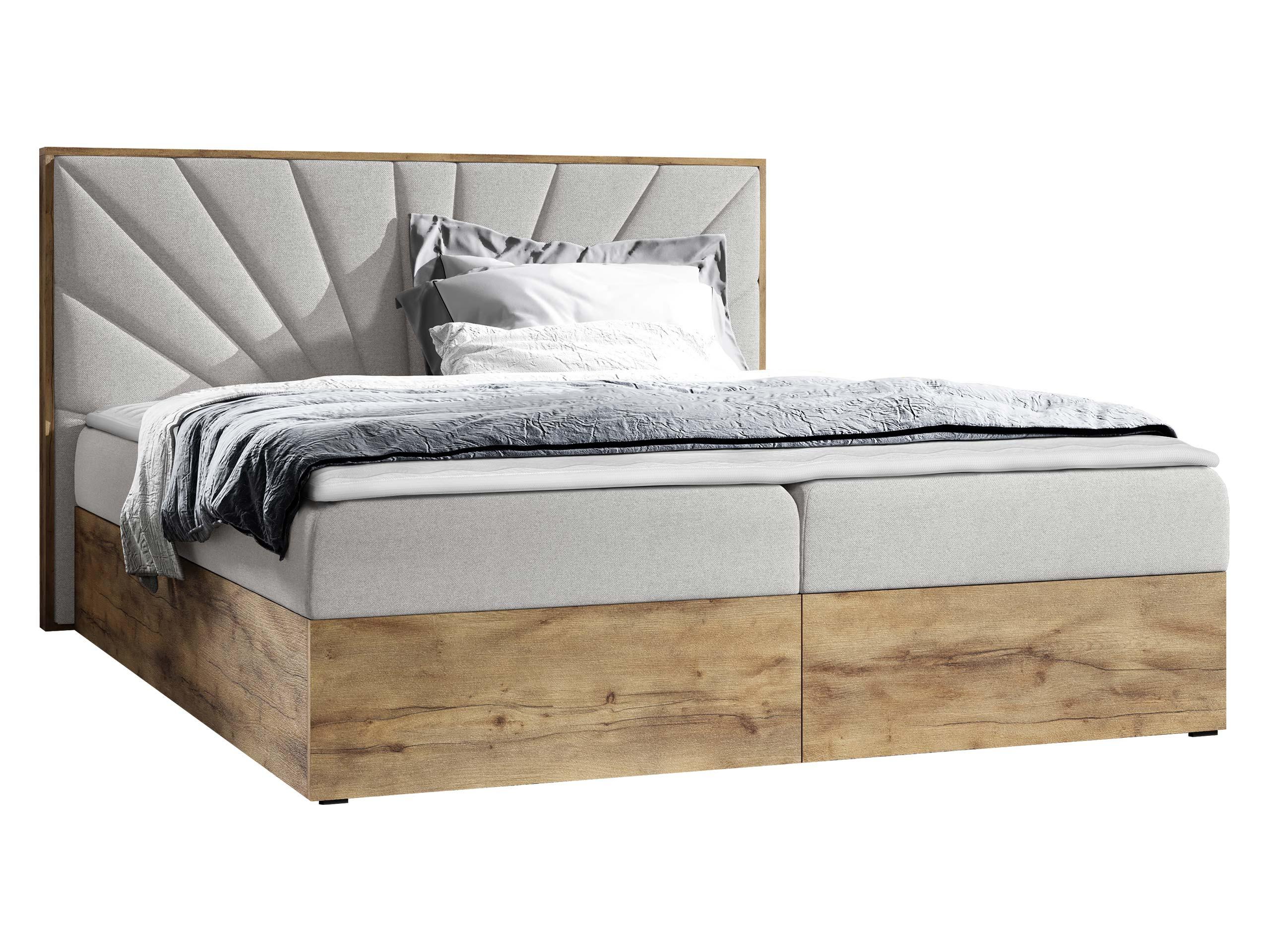 BOXBETT Wood 7 - H3 - Hellgrau, Holz/Textil (160/200cm) - MIRJAN24