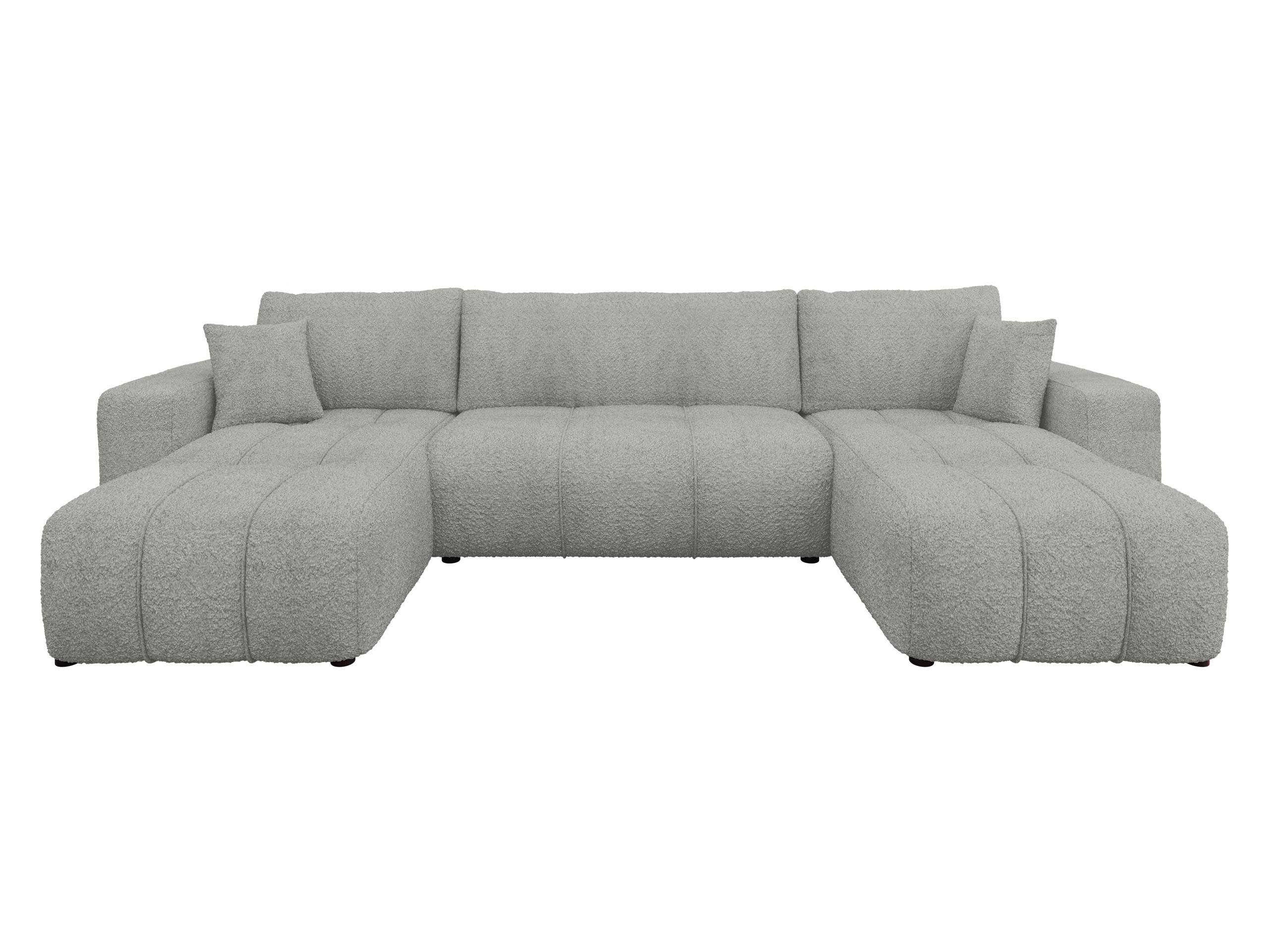 WOHNLADNSCHAFT Furyn U Boucle - Schwarz/Grau, Holzwerkstoff/Kunststoff (312/82/145cm) - MIRJAN24