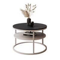 COUCHTISCH CIRI SLIM MATT mit Regal KASCHMIR - Beige/Schwarz, Holzwerkstoff (60/60/42cm) - Lookway