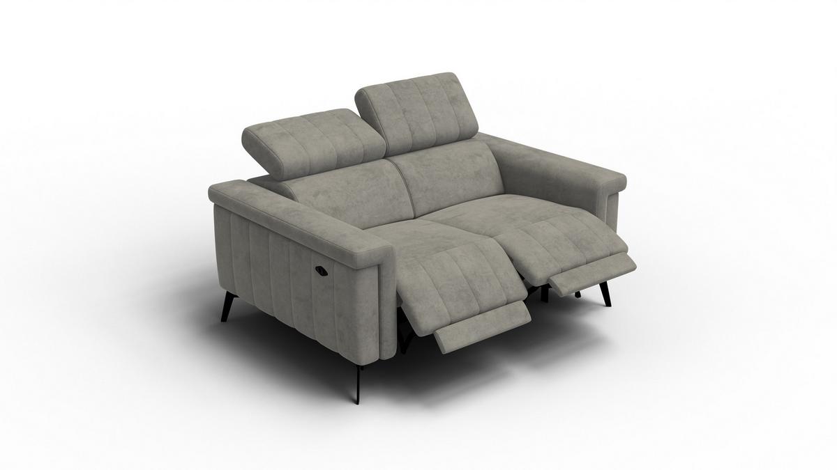 RELAXSOFA NORDEL 2-Sitzer, taupe - Taupe/Schwarz, Holz/Textil (150/80/105cm) - Wozimo