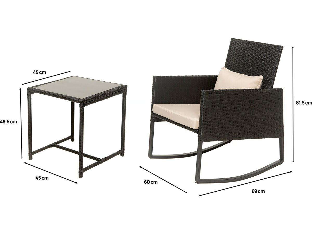 GARTENSITZGRUPPE garden Schwarz / Beige - Schwarz, Metall - Habitat Garten