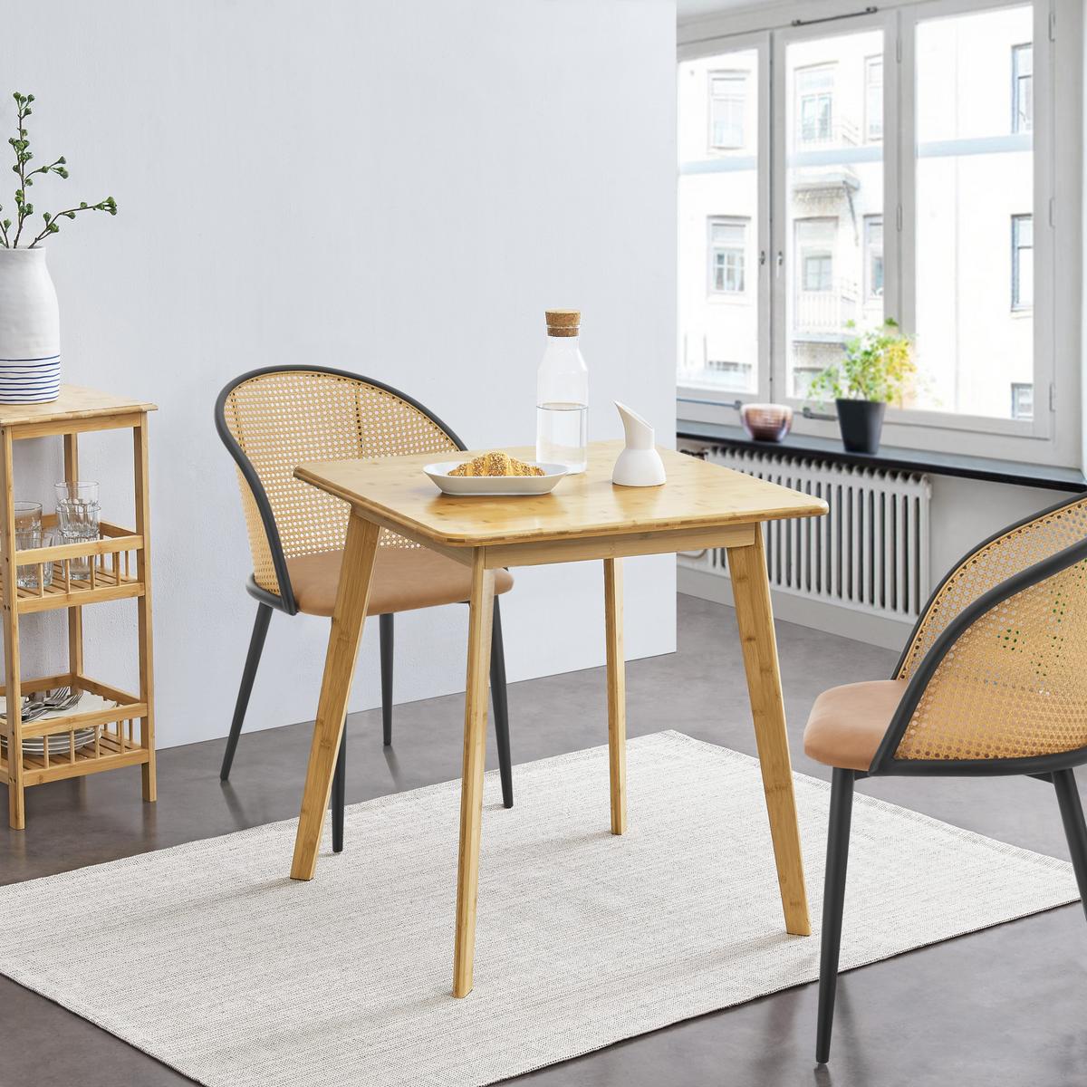 ESSTISCH Närpes - Naturfarben, Holz (70/70/75cm) - [en.casa]