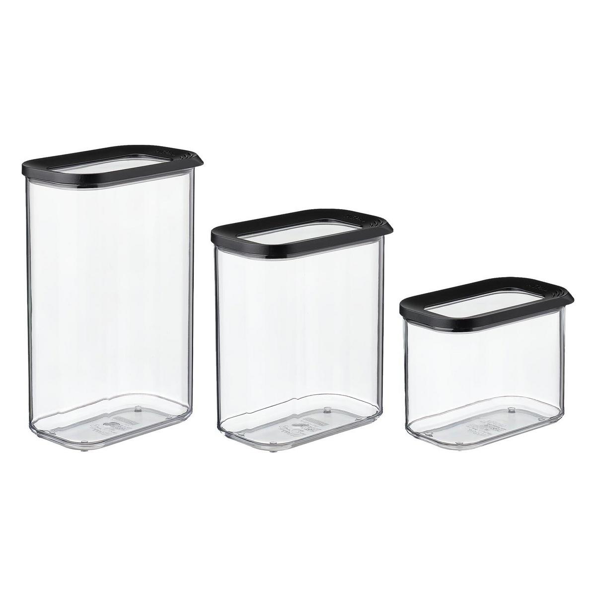 VORRATSDOSEN Modula schwarz 3er Set - Schwarz, Kunststoff (2/2/2cm) - Mepal