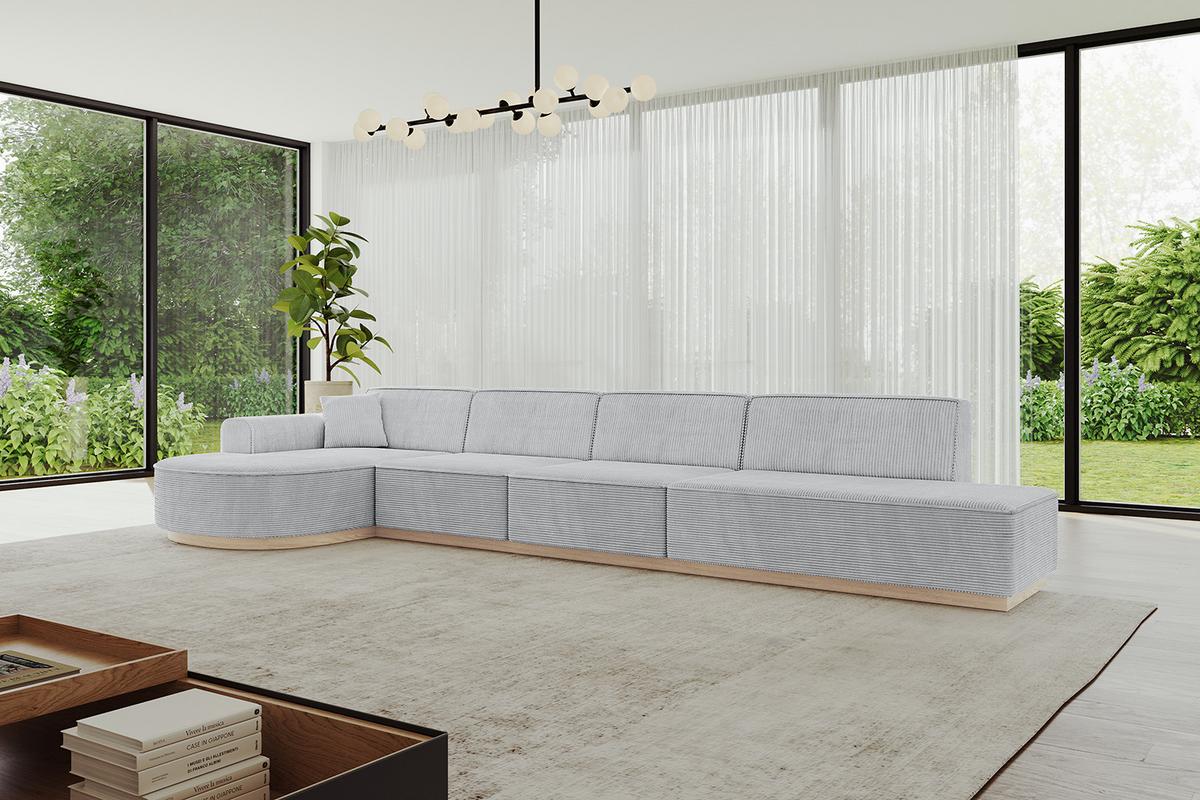 ECKSOFA Ottomane Links ARRIO-L3 - 413x171x83 cm Grau - Grau, Holzwerkstoff/Textil (413/171cm) - ALTDECOR
