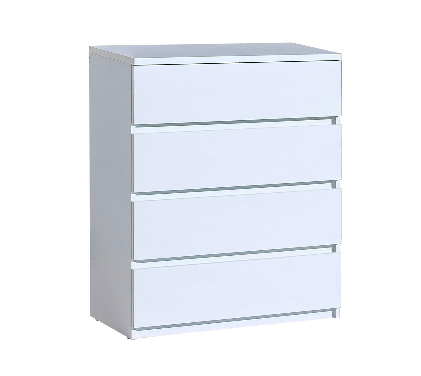 KOMMODE KRYOS 80,1/94/40cm mit 4 Schubladen Weiß - Weiß, Holzwerkstoff (80.1/94/40cm) - MASSENO