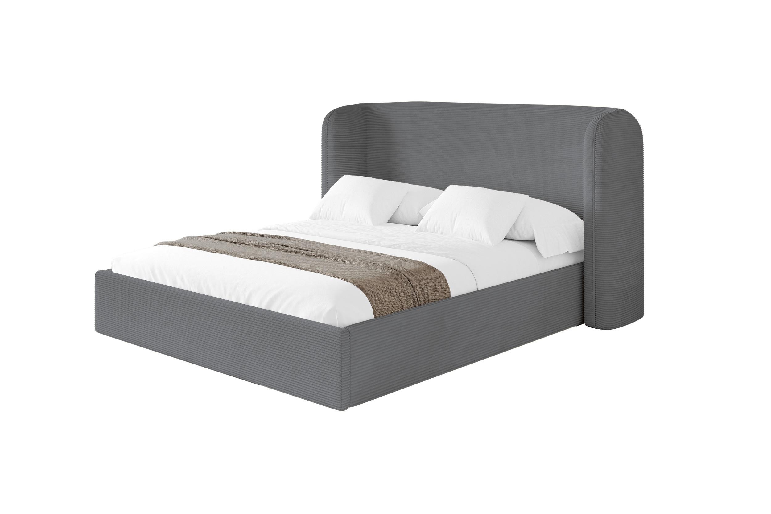 POLSTERBETT mit Bettkasten und Lattenrost, Boxbett ohne Matratze - ESTI 140x200 Dunkelgrau - Anthrazit, Holzwerkstoff/Textil (140/200cm) - ALTDECOR