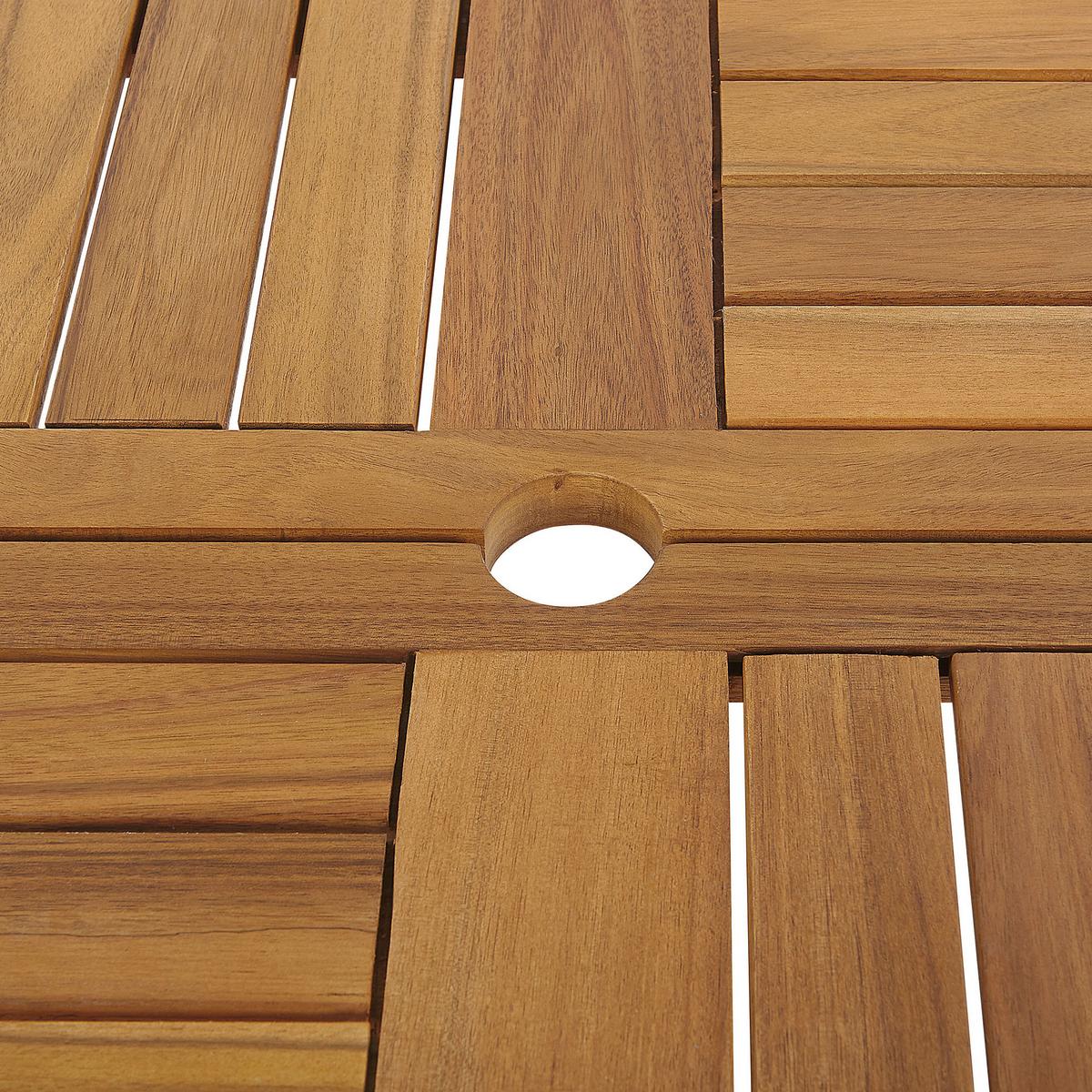 GARTENTISCH Akazienholz hellbraun 150 cm Tolve - Hellbraun, Holz (150/150/74cm) - Beliani