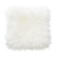 SITZKISSEN Stuhlauflage aus echtem Schaffell, Natur, Leinenstoff, 40 cm - Weiß, Fell (40/40cm) - Provellus