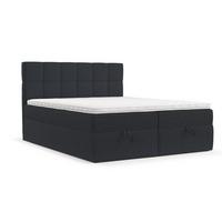 BOXBETT Savio 140/200 cm Anthrazit im Riva Stoff - Anthrazit/Schwarz, Holz/Holzwerkstoff (140/200cm) - AltaBeds