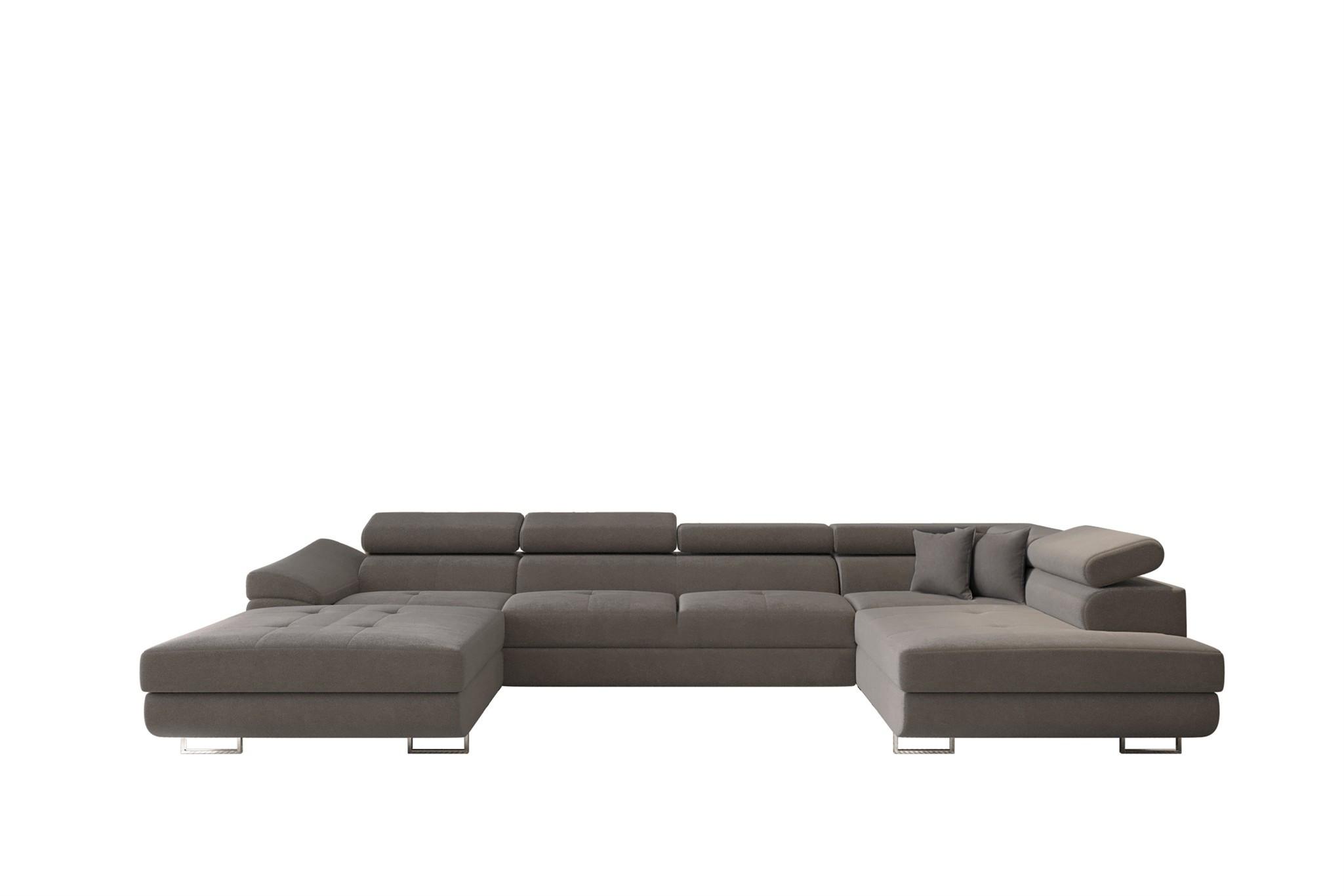 WOHNLANDSCHAFT Carmelo In Nova - Grau, Holzwerkstoff/Textil (345/90/202cm) - Fun Möbel