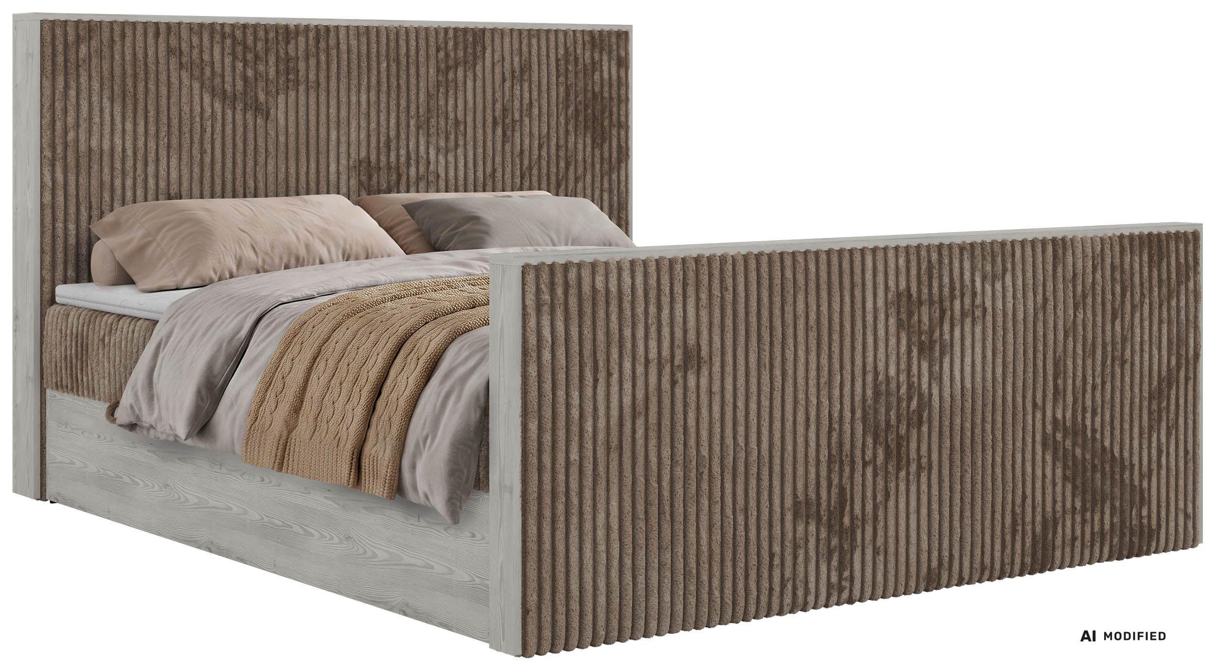 BOXBETT NORDIC DUO 180/200 - Braun Cord - Topper T25 - H4 - Schwarz/Braun, Kunststoff/Textil (180/200cm) - MKS