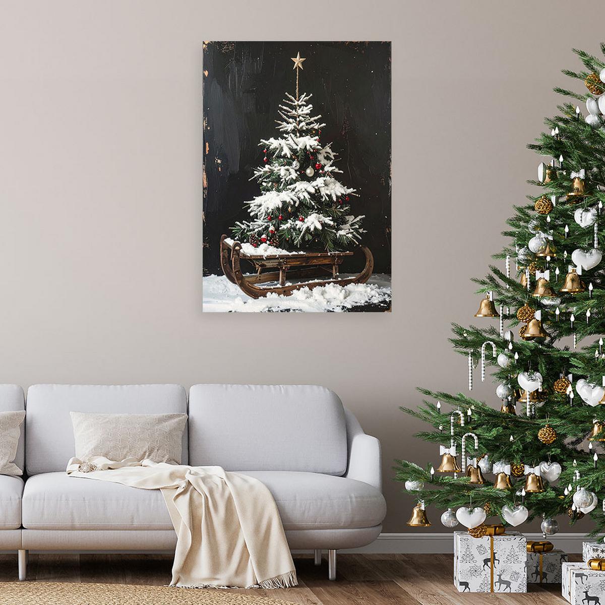LEINWANDBILD Weihnachten 30x45cm - Schwarz, Textil (30/45cm) - Feeby