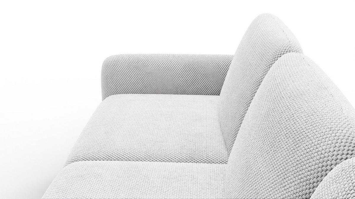 ECKSOFA FEBE 4-Sitzer rechts, creme - Creme/Schwarz, Holz/Textil (264/157cm) - Wozimo