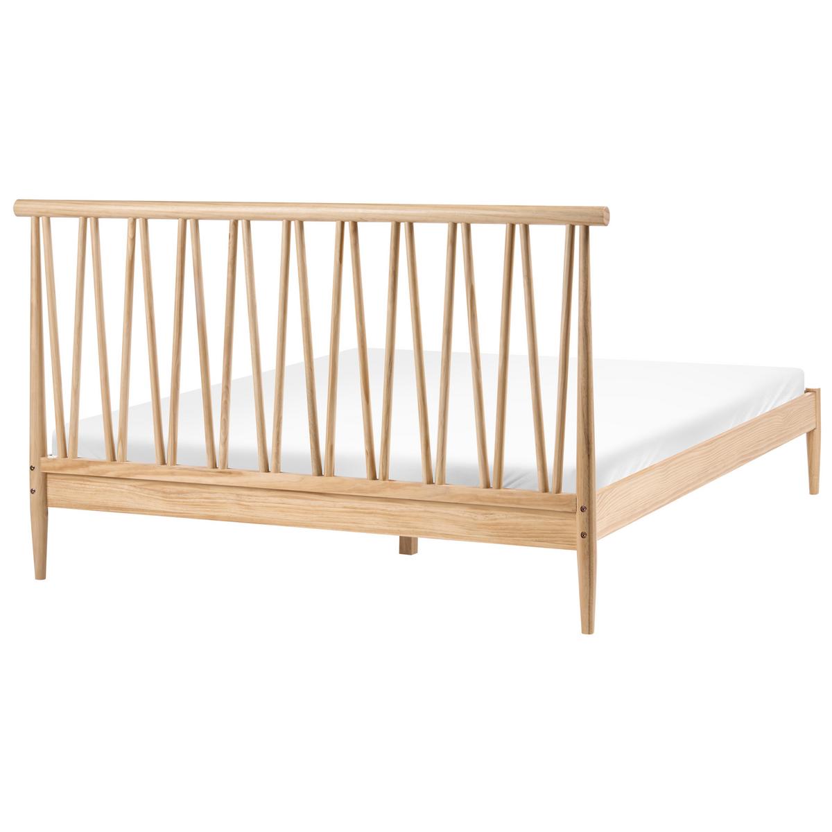 BETT mit Lattenrost 160/200 Kiefernholz Hellbraun Urdos - Hellbraun, Holz (160/200cm) - Beliani
